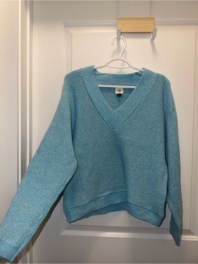 CAbi Teal V-Neck Knit Sweater